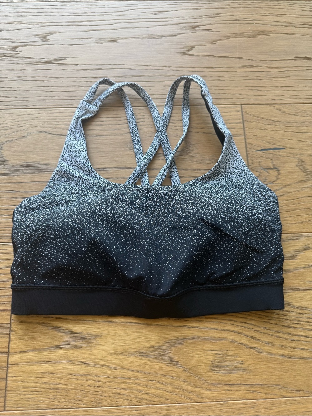 lululemon athletica Energy Black & White Speckled Strappy Sports Bra